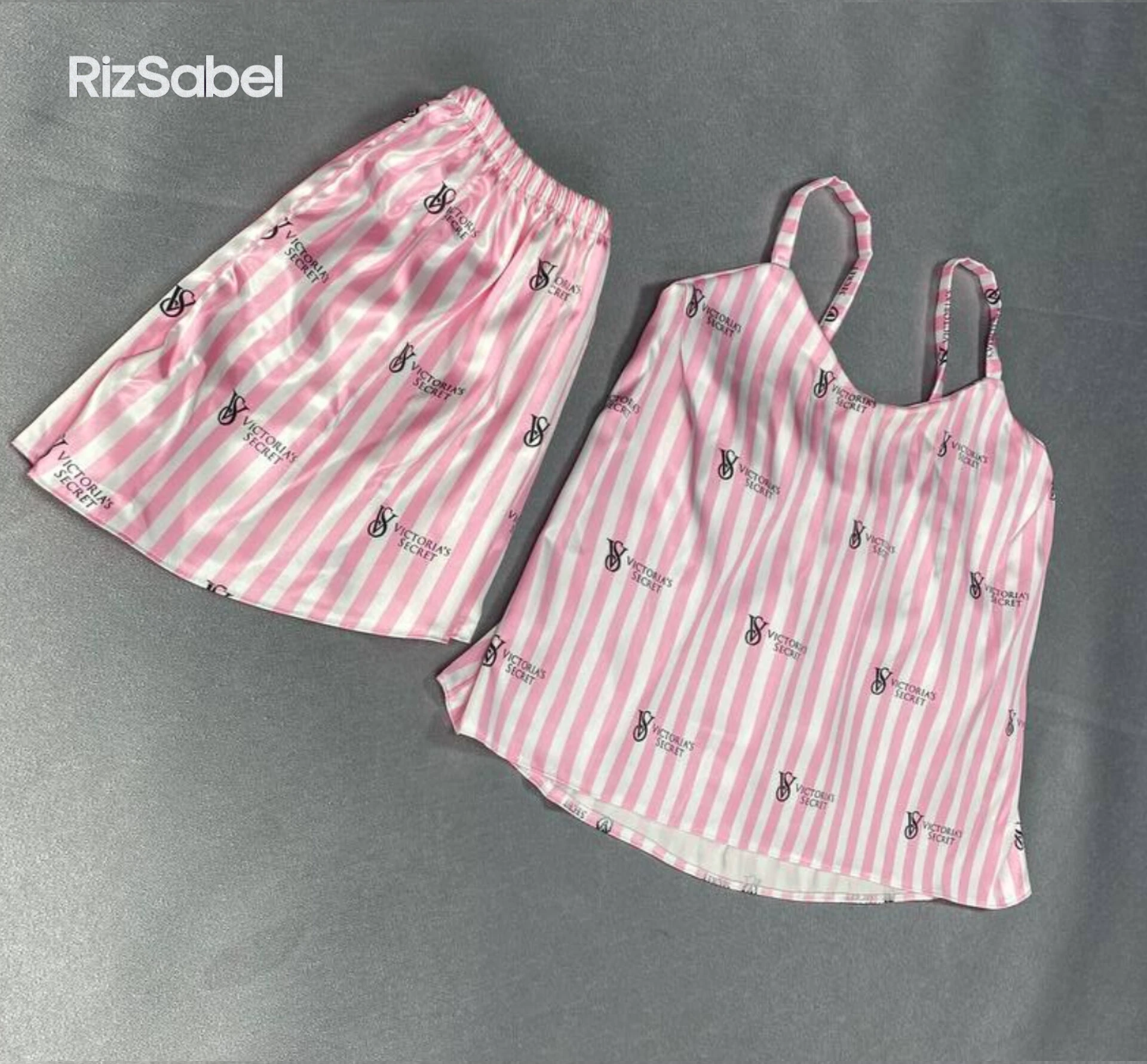 تاپ و شلوارک زنانه مدل Satin Pink - برند Victoria’s Secret - Image 2
