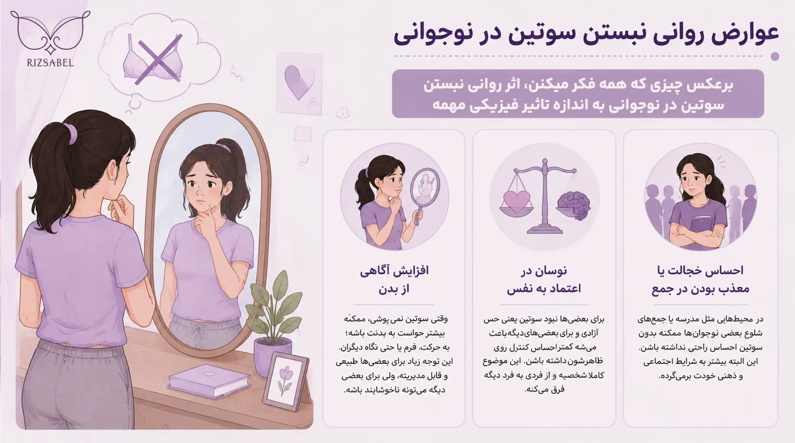 عوارض روانی نبستن سوتین در نوجوانی