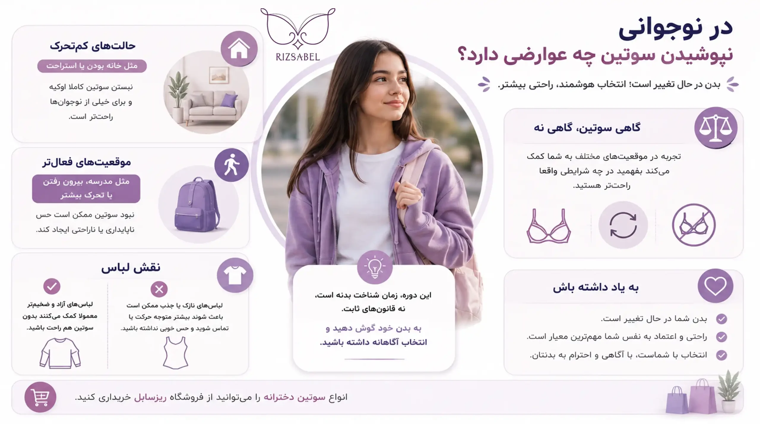 عوارض نبستن سوتین در نوجوانی