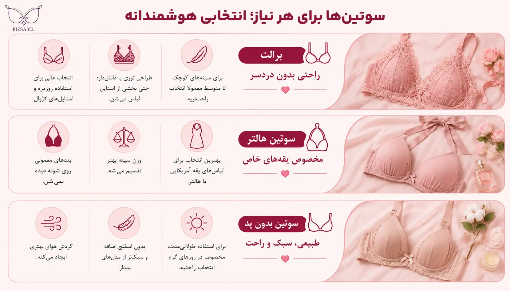 برالت، سوتین هالتر و بدون پد