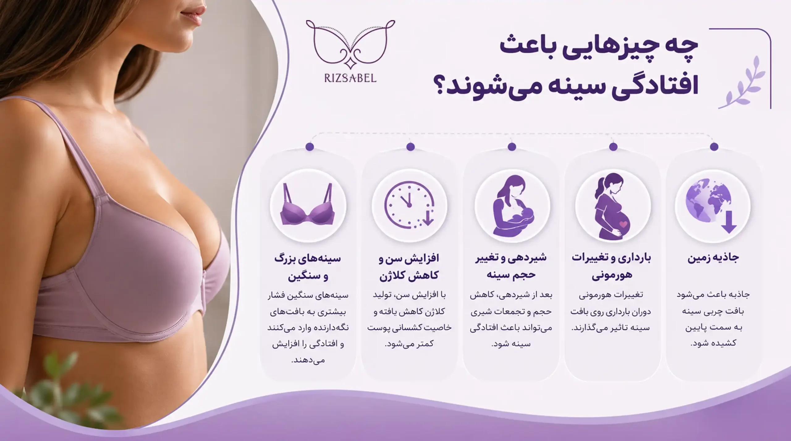 چه چیزهایی باعث افتادگی سینه میشوند؟