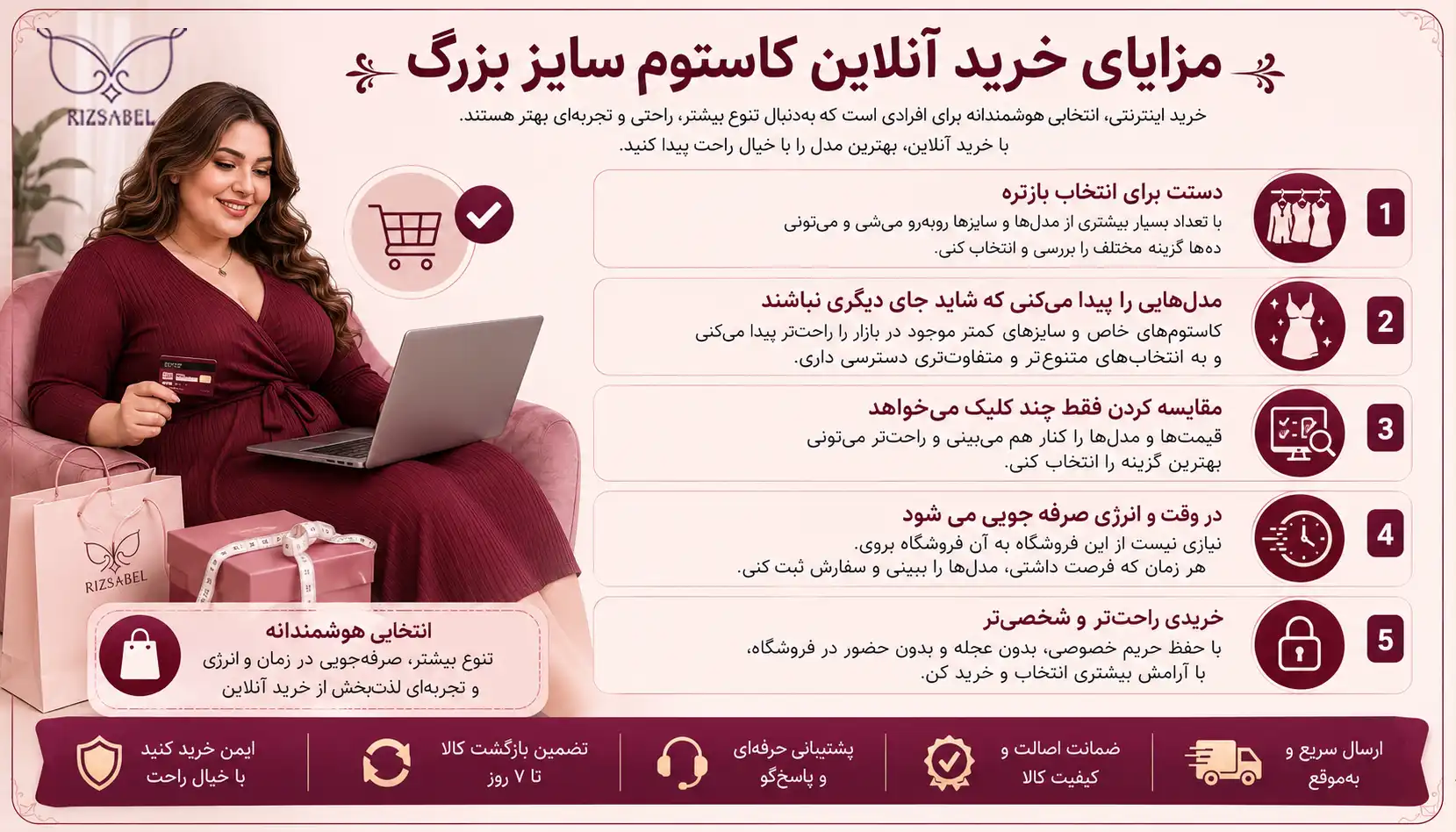 مزایای خرید اینترنتی کاستوم سایز بزرگ