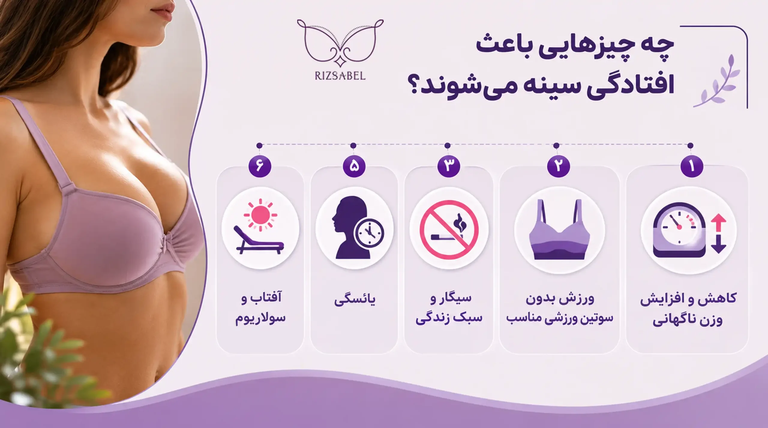 چه چیزهایی باعث افتادگی سینه میشوند؟