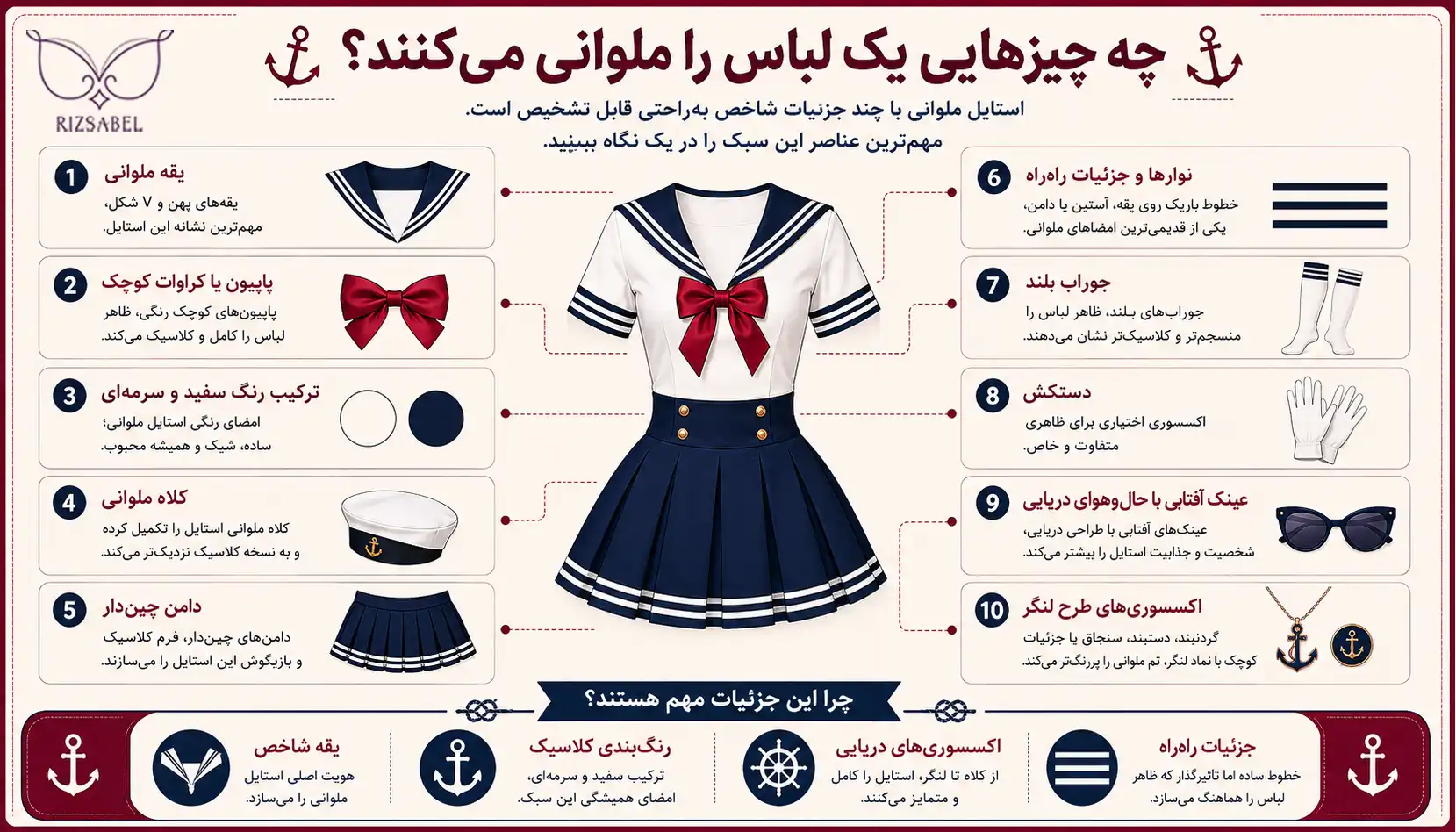 اجزای کاستوم ملوانی