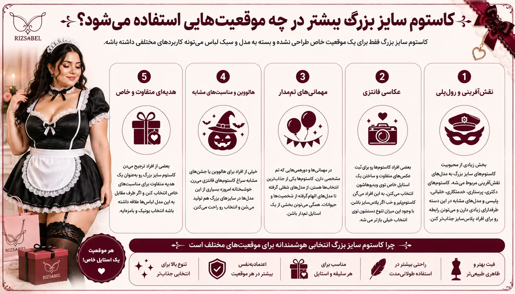 کاربرد کاستوم سایز بزرگ