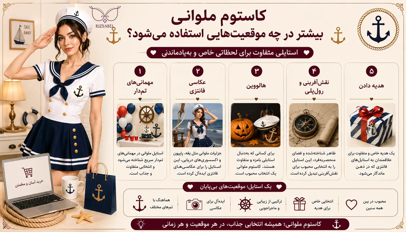 کاربرد کاستوم ملوانی