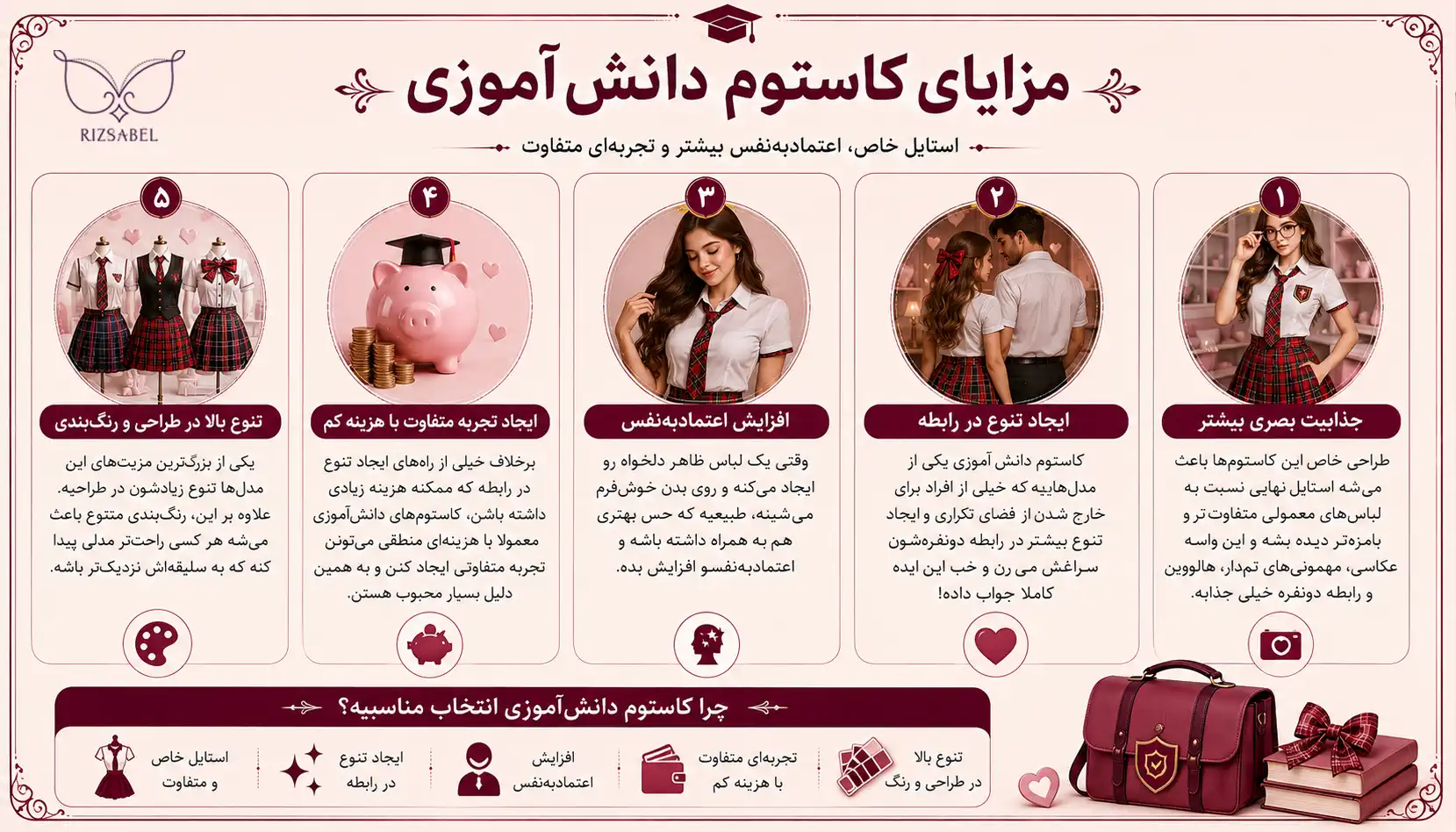 مزایای کاستوم دانش آموزی