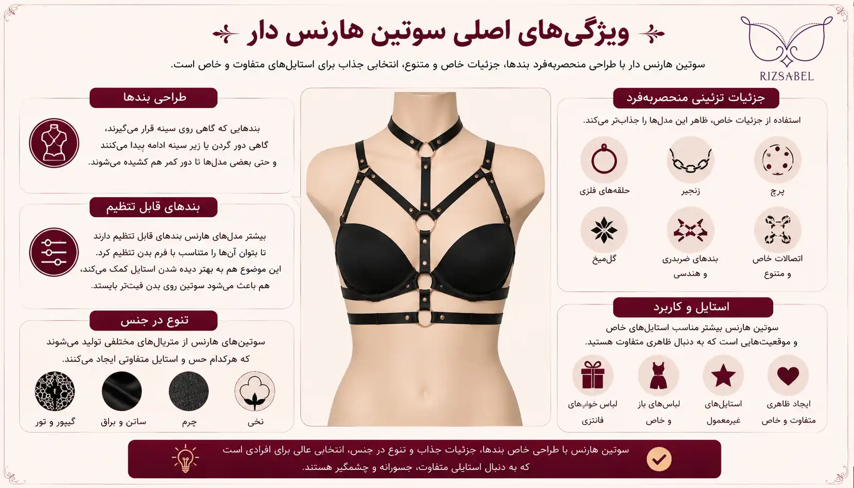 ویژگی های سوتین هارنس