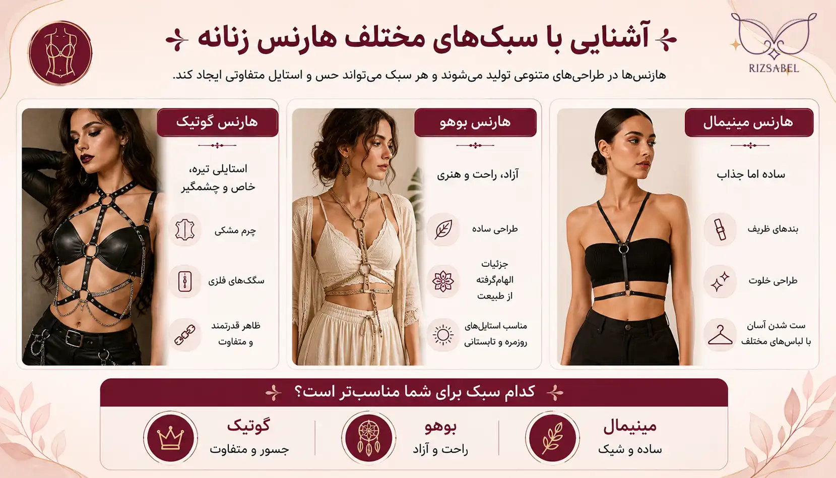 سبک های مختلف سوتین هارنس