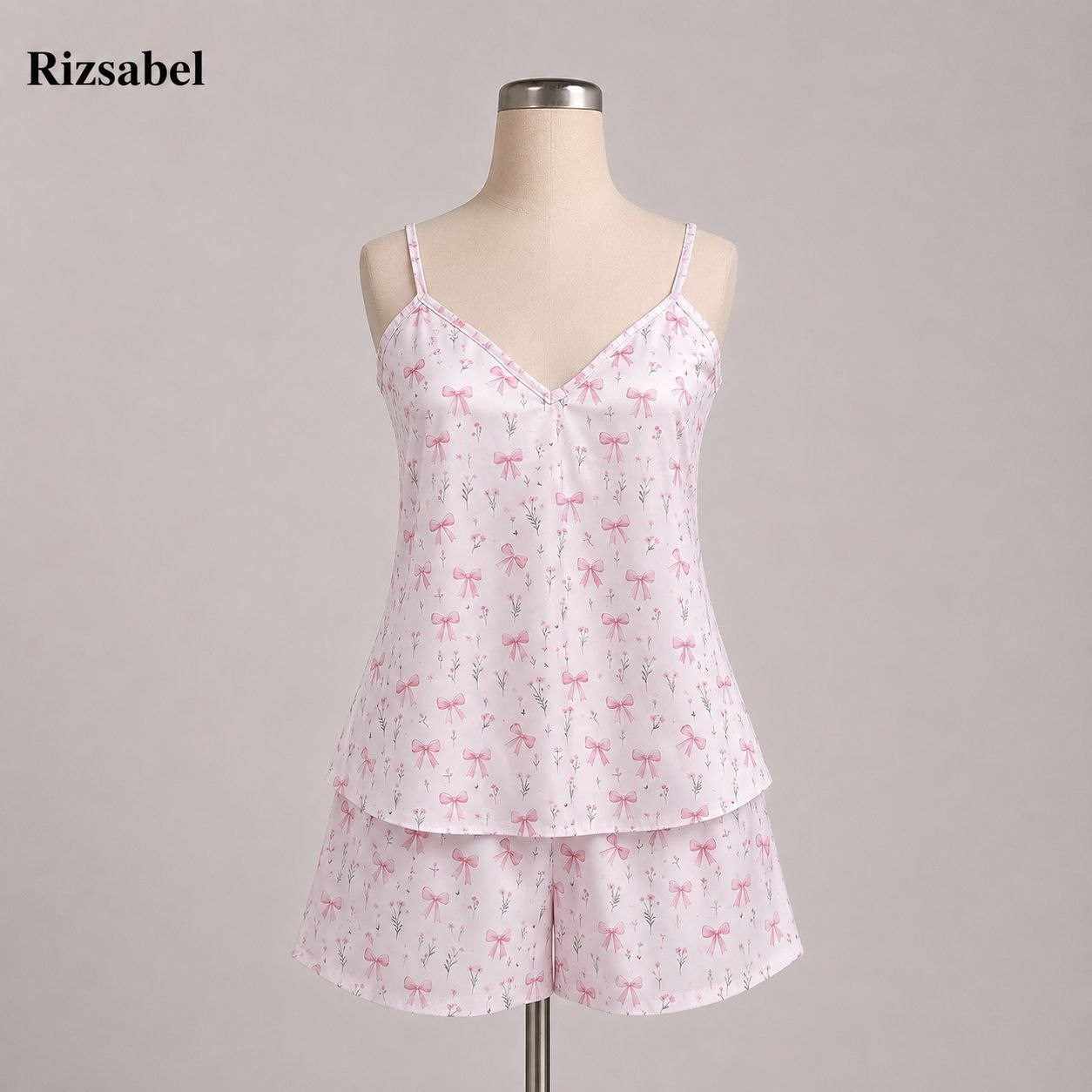 تاپ و شلوارک ساتن ابریشمی Pink Desire