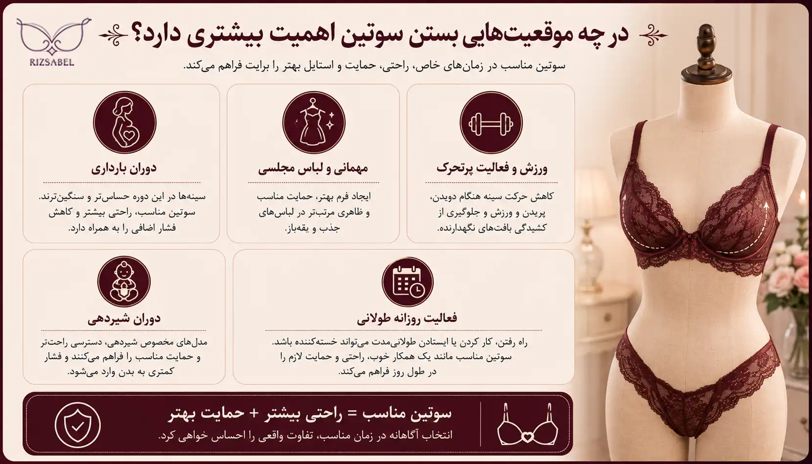در چه موقعیت هایی بستن سوتین اهمیت بیشتری دارد