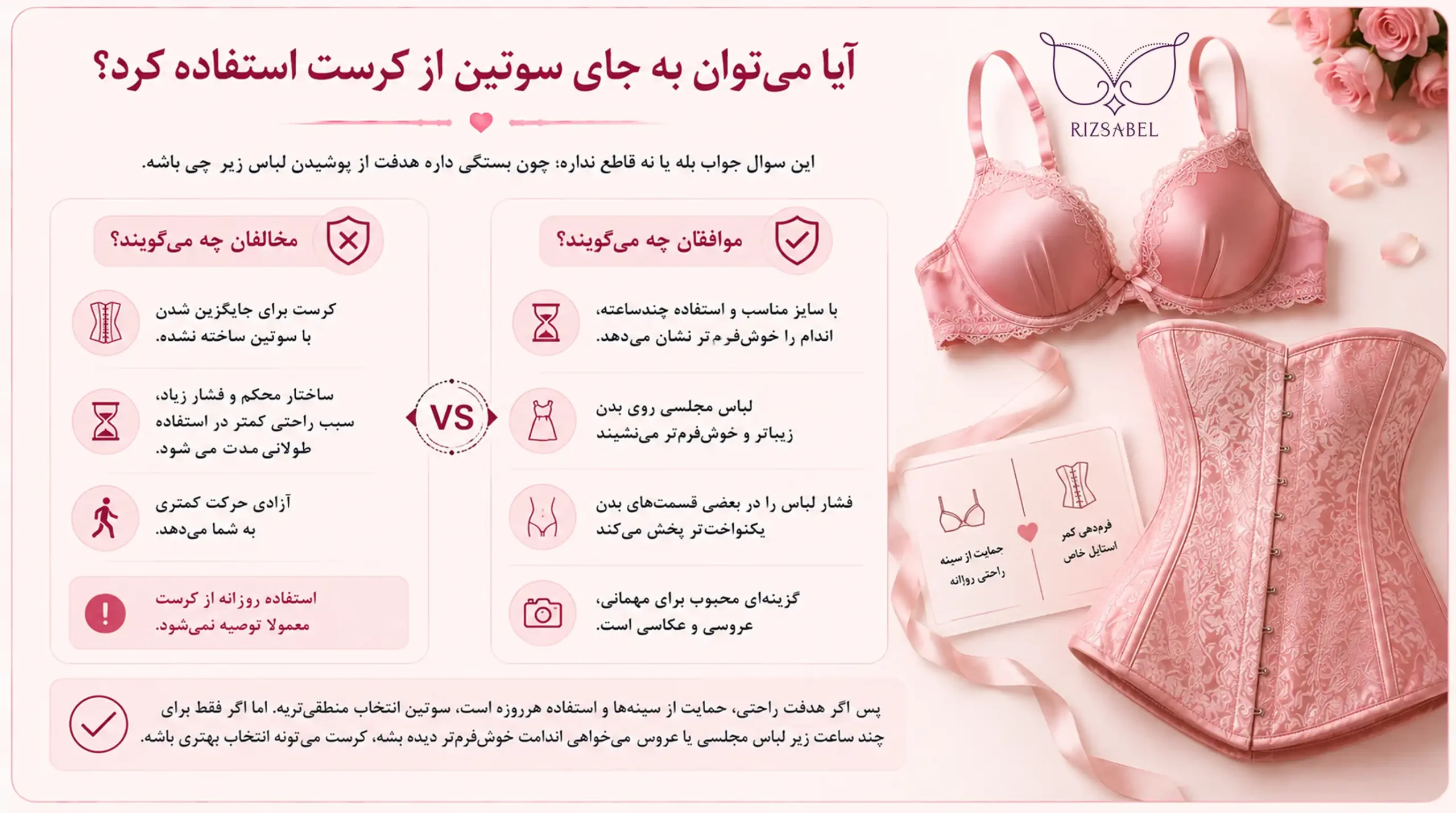 استفاده از کرست به جای سوتین