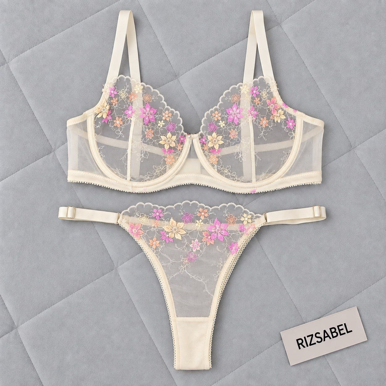 ست شورت و سوتین توری Floral
