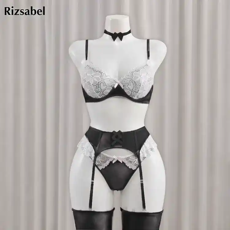 لباس خواب چهارتیکه فنردار بانی مشکی