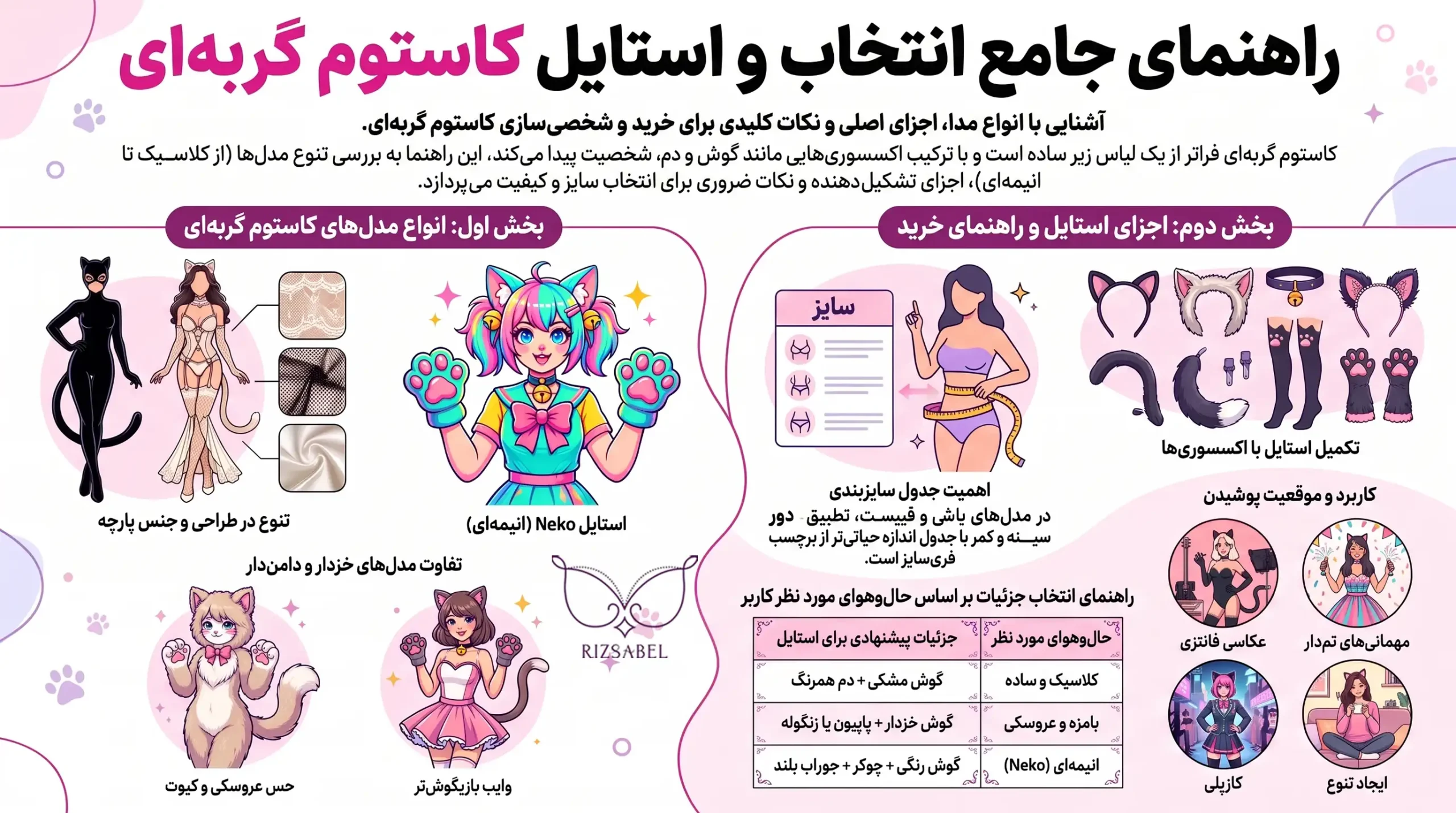 اینفوگرافیک کاستوم گربه ای