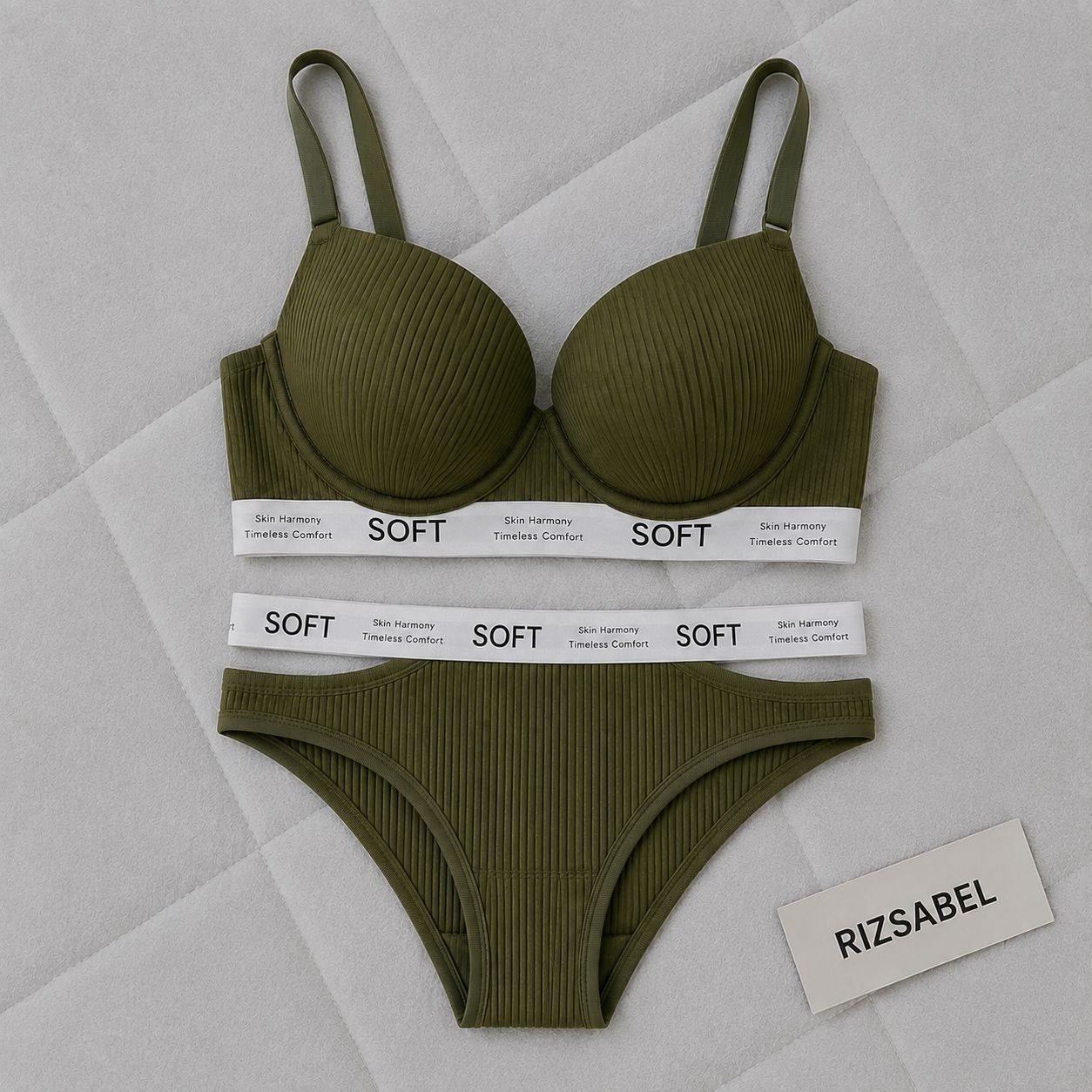 ست شورت و سوتین اسپرت Soft timeless فنردار کاپ B سبز لجنی